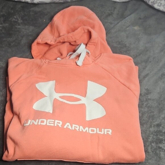 Under Armour Coral Hoodie with White Emblem - Picture 1 of 3
